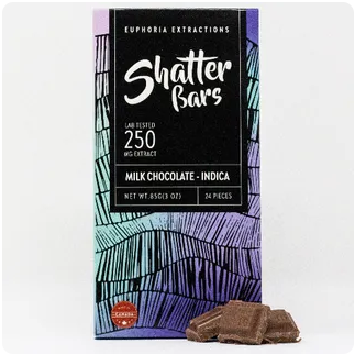 250 mg - Shatter Bars - Indica - Milk Chocolate